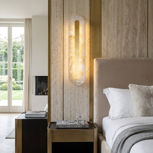 Oblong & Rectangular Alabaster Wall Sconces - Luxury Bedside Master Suite | HoaiLamp