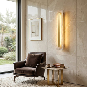 Oblong & Rectangular Alabaster Wall Sconces - Modern Armchair Reading Light | HoaiLamp