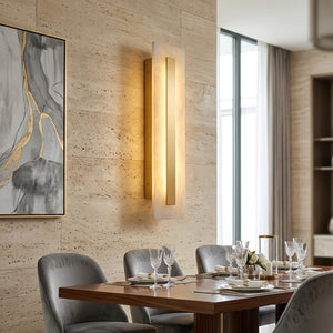 Oblong & Rectangular Alabaster Wall Sconces - Elegant Dining Room Backdrop | HoaiLamp