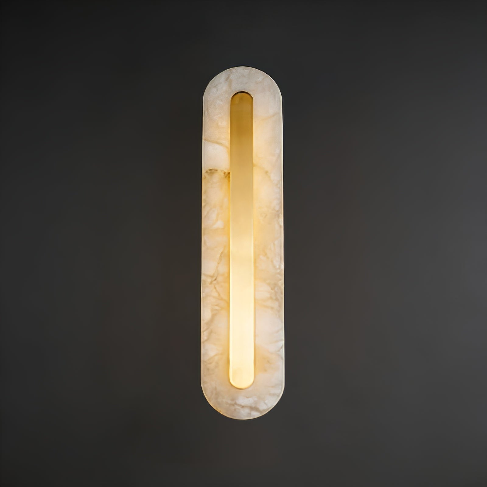 Oblong & Rectangular Alabaster Wall Sconces - Translucent Capsule Silhouette | HoaiLamp