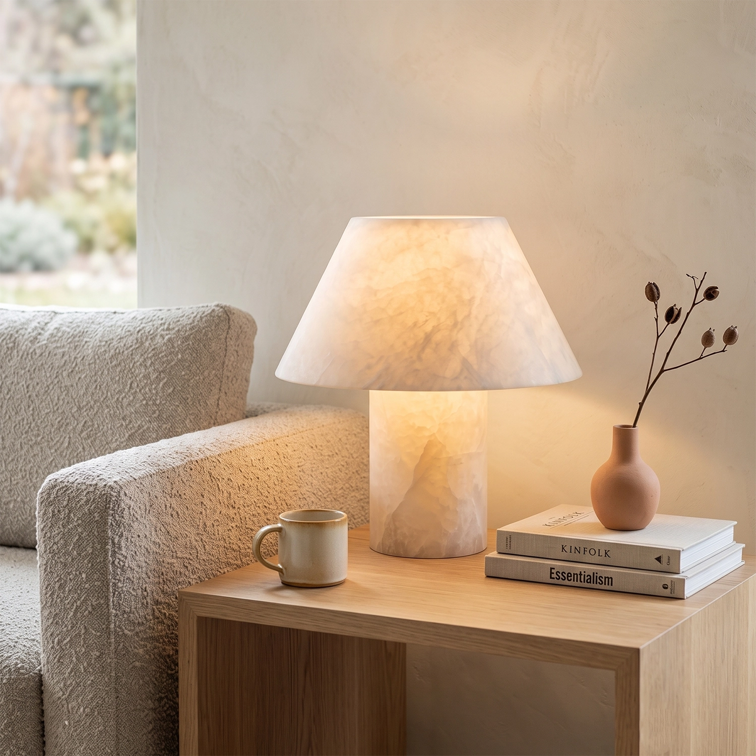 Odile Alabaster Mushroom Table Lamp