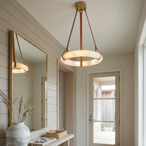 Oslo Alabaster Pendant - Elegant Hallway Perspective | HoaiLamp