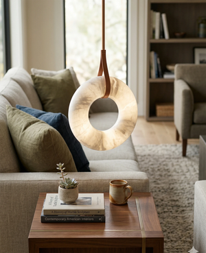 Oslo Alabaster Pendant - Sophisticated Living Nook | HoaiLamp