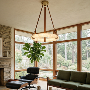 Oslo Alabaster Pendant - Mid-Century Modern Living Room | HoaiLamp