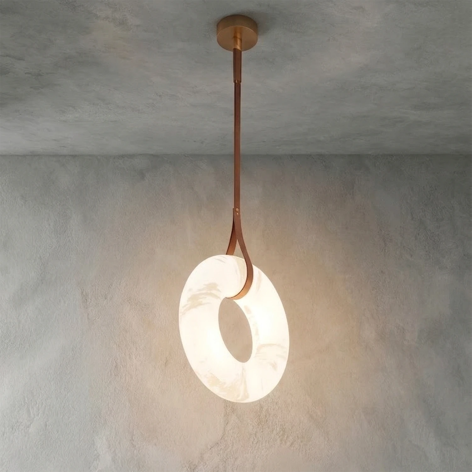 Oslo Alabaster Pendant - Minimalist Stucco Glow | HoaiLamp