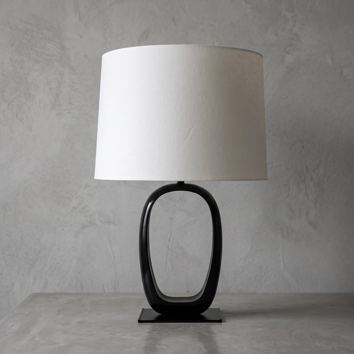 Ovo Gloss Black Oval Table Lamp