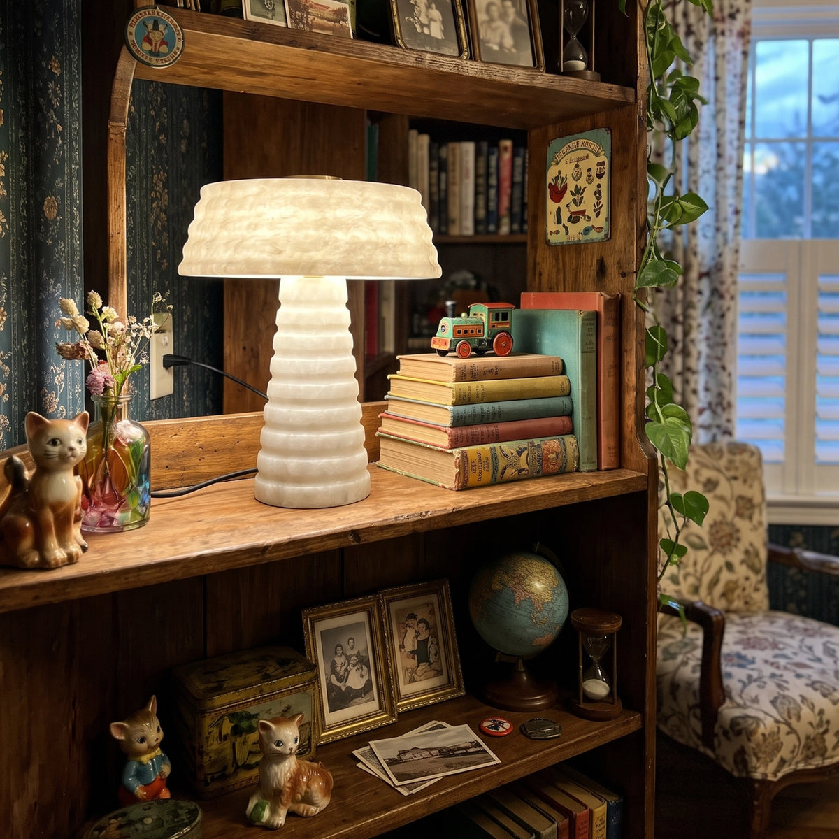 Ovolo Alabaster Mushroom Table Lamp