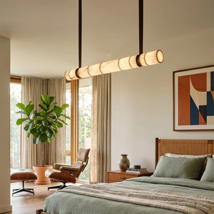 Padana Alabaster Chandelier - Cozy Wooden Bedroom Master Suite | HoaiLamp
