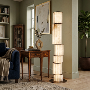 Padana Alabaster Floor Lamp - Elegant Living Room Accent | HoaiLamp