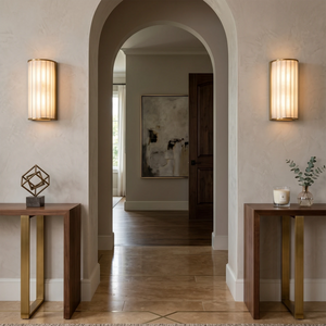 Padana Alabaster Wall Lamp - Classical Archway Corridor Symmetrical Console Table Setup | HoaiLamp