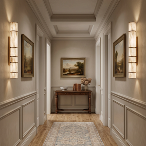 Padana Alabaster Wall Lamp - Luxury Classic Corridor Wainscoting Paneling Symmetrical | HoaiLamp
