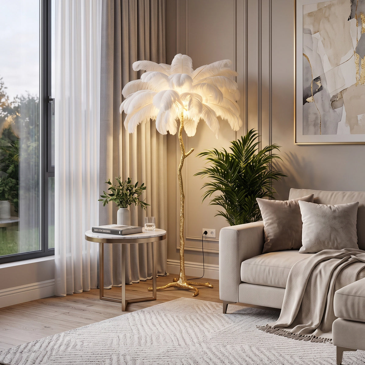 Palmira Ostrich Feather Floor Lamp
