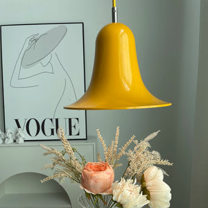 Panton Bell Pendant Lamp - Mid-Century Bright Canary Yellow Fireplace Floral Corner | HoaiLamp