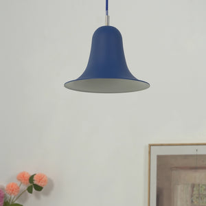 Panton Bell Pendant Lamp - Minimalist Royal Blue Clean White Wall Presentation | HoaiLamp