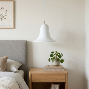 Panton Bell Pendant Lamp - Nordic Bedroom Wooden Nightstand Minimalist White | HoaiLamp