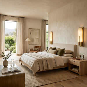 Possini Midtown Alabaster Wall Sconce - Bright Minimalist Headboard Reading Fixture | HoaiLamp