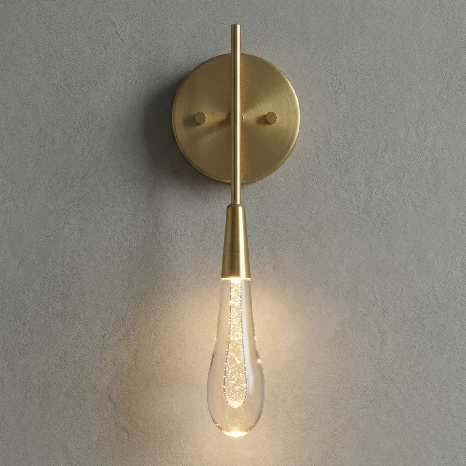 Raindrop Glass Solitaire - Industrial Stucco Radiance | HoaiLamp