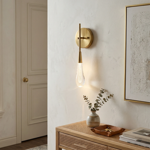 Raindrop Glass Solitaire - Elegant Entryway Glow | HoaiLamp