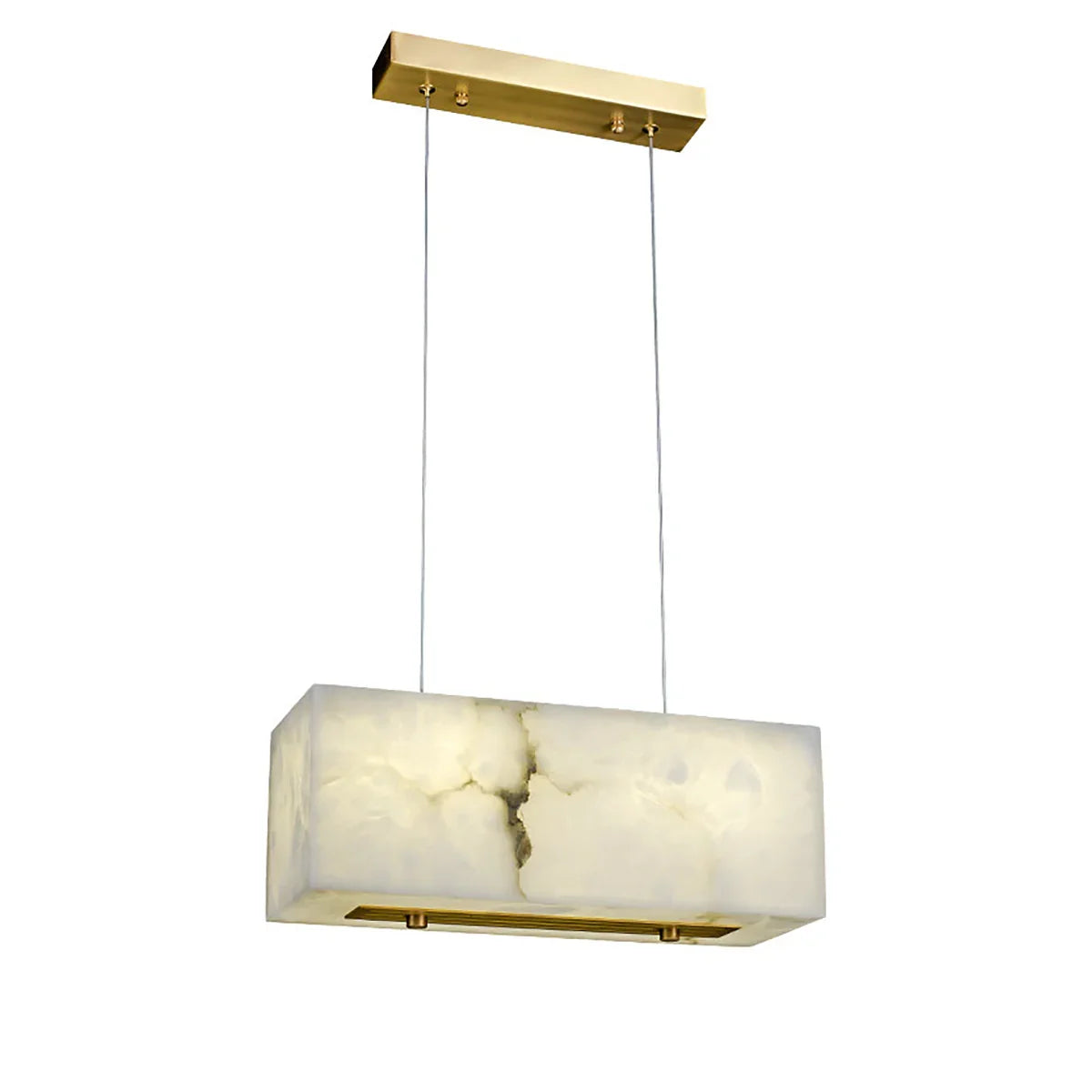 Rectangular Alabaster Box Shaped Pendant Lamp