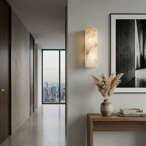 Rectangular Alabaster Wall Light - Elegant Foyer Entrance Console Light | HoaiLamp