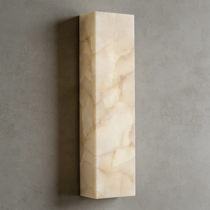 Rectangular Alabaster Wall Light - Extra Tall Sleek Vertical Column | HoaiLamp