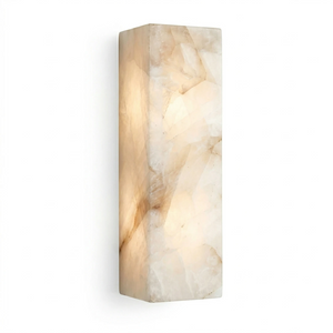 Rectangular Alabaster Wall Light - Slender Medium Vertical Silhouette | HoaiLamp