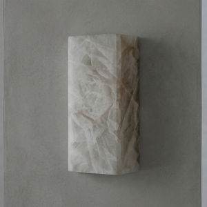 Rectangular Alabaster Wall Light - Natural Organic Stone Grain Detail | HoaiLamp