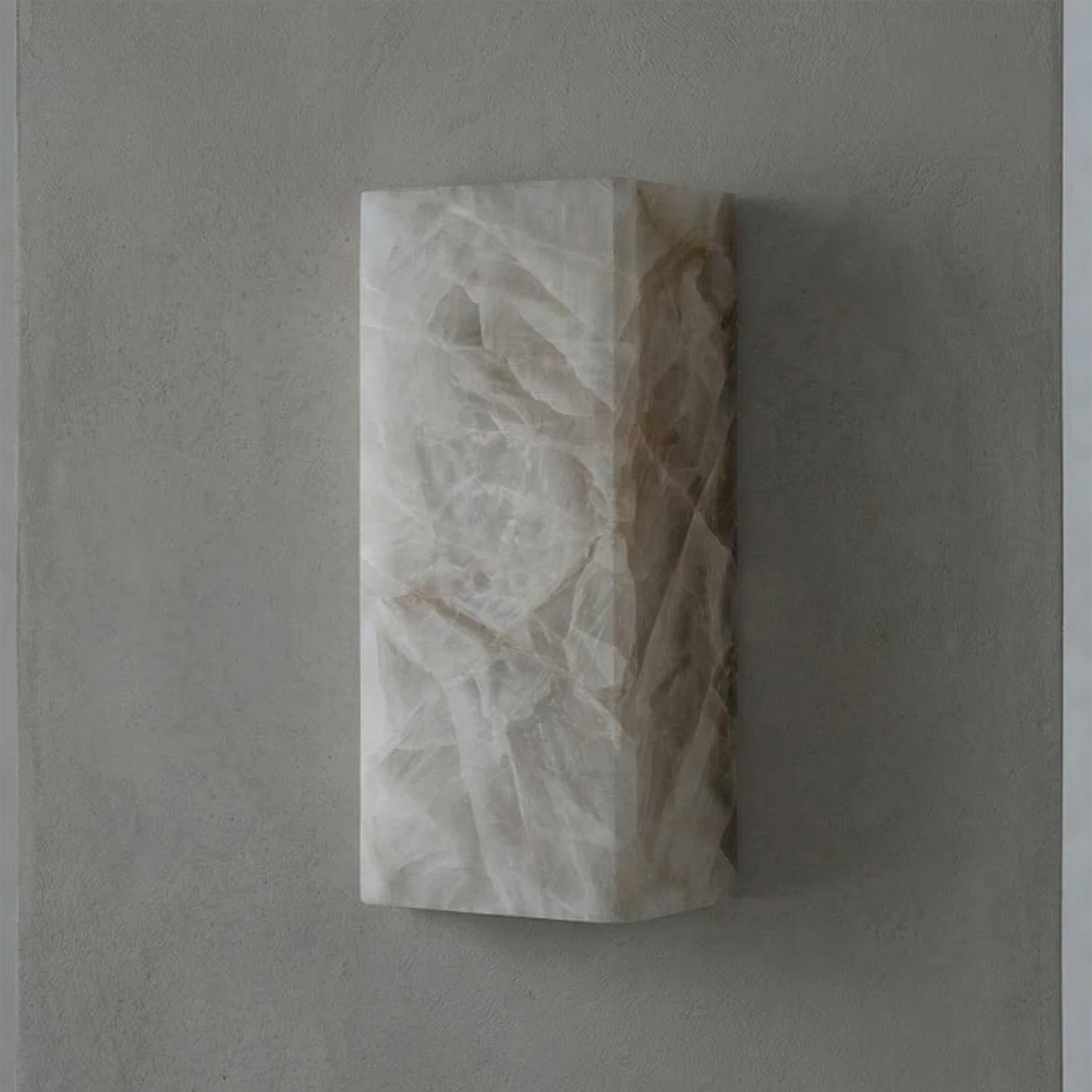 Rectangular Alabaster Wall Light - Natural Organic Stone Grain Detail | HoaiLamp