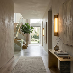 Rectangular Brass Resin LED Wall Lamp - Airy Passageway Indoor Plant Atmospheric Decor | HoaiLamp