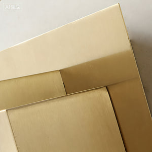 Rectangular Brass Resin LED Wall Lamp - Macro Satin Brass Finish Surface Texture | HoaiLamp