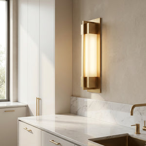 Rectangular Brass Resin LED Wall Lamp - Contemporary Pantry Area Soft Illumination | HoaiLamp