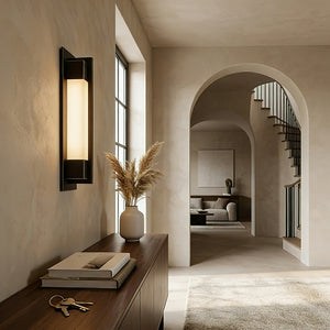 Rectangular Brass Resin LED Wall Lamp - Hallway Entryway Arched Doorway Classic Decor | HoaiLamp
