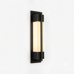 Rectangular Brass Resin LED Wall Lamp - Industrial Matte Black Isolated White Background | HoaiLamp