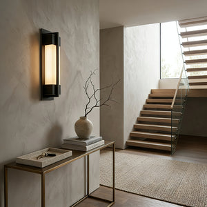 Rectangular Brass Resin LED Wall Lamp - Stairway Landing Sideboard Elegant Glow | HoaiLamp