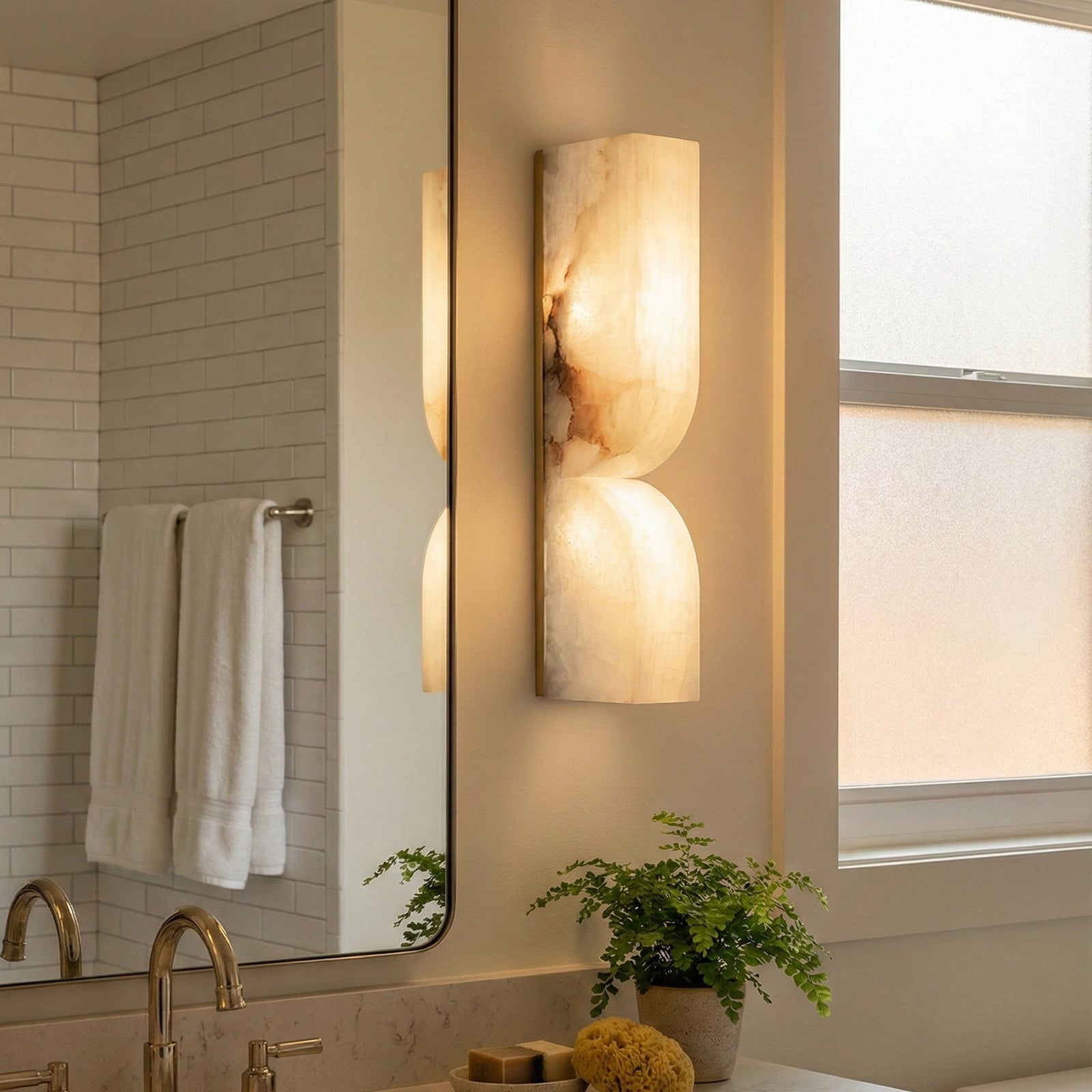 Rectangular Essence Alabaster Wall Sconce