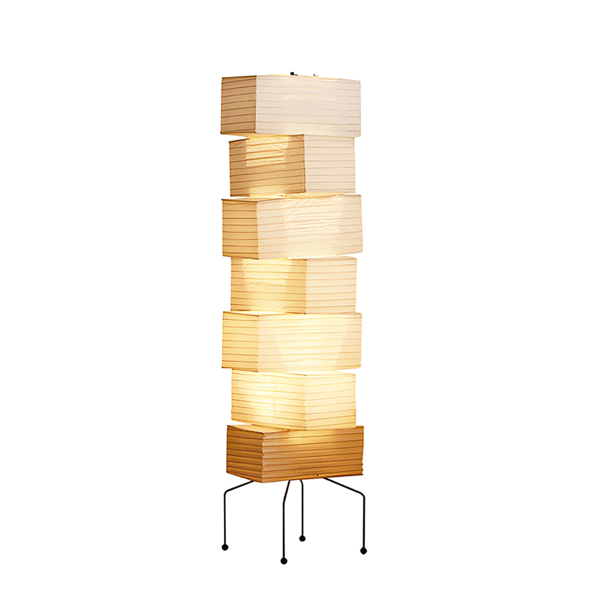 Rectangular Stacked UF4-L10 Paper Floor Lamp