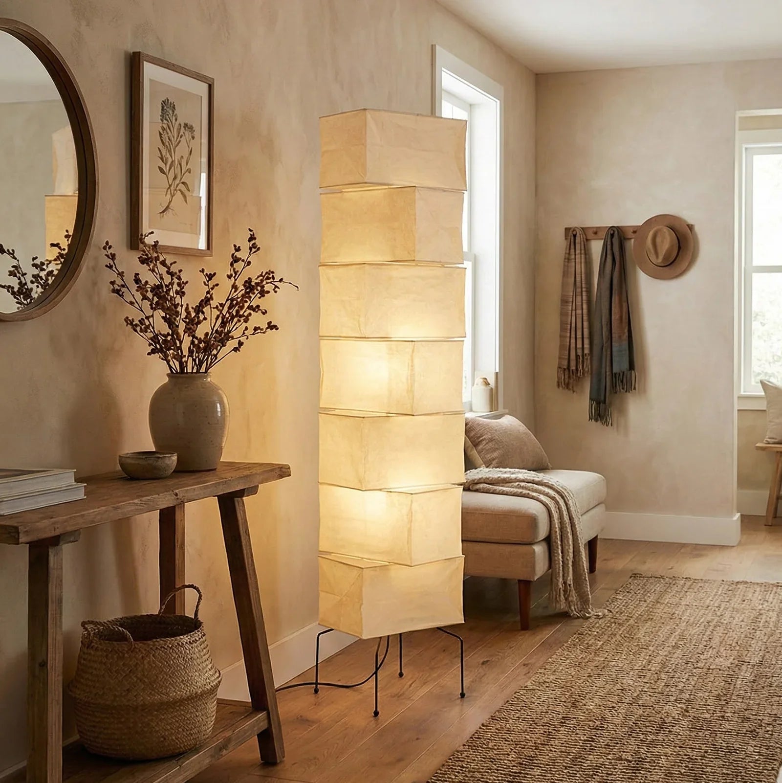 Akari Rectangular Stacked UF4-L10 Floor Lamp