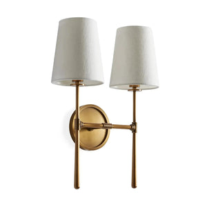 Rhoades 2-Light Wall Sconce - Aged Brass Studio View | HoaiLamp