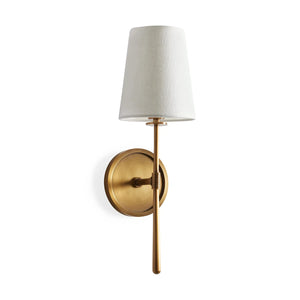 Rhoades Wall Sconce - Studio Shot in Aged Brass | HoaiLamp