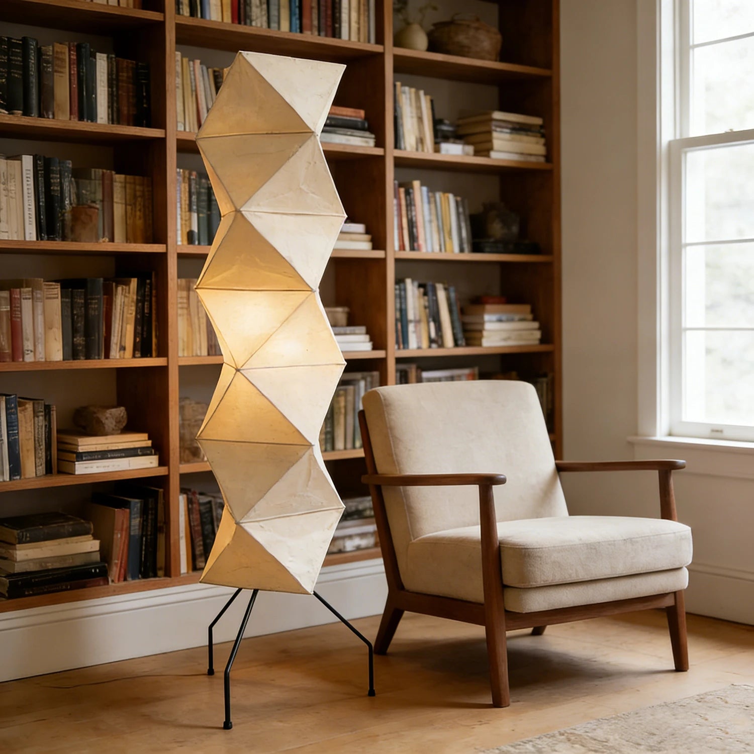 Akari Rhombus Origami UF4-L8 Floor Lamp