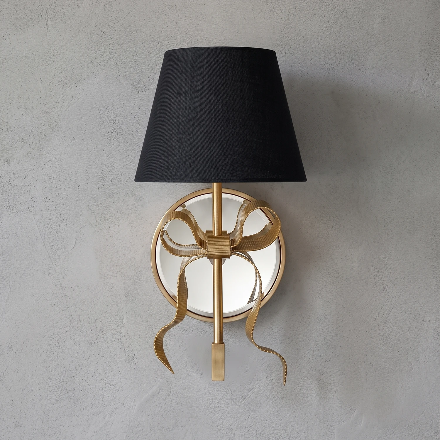 Ribbed Ribbon Bow Wall Sconce
