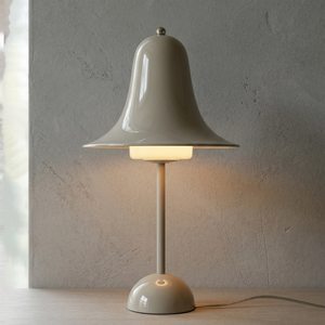 Ring Bell Table Lamp - Soft Desert Sand Beige Minimalist Plaster Wall Glow | HoaiLamp