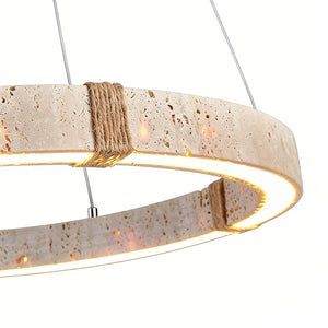 Close-up Faux-Stone Resin Ring - Detail of LED Diffuser | HoaiLamp