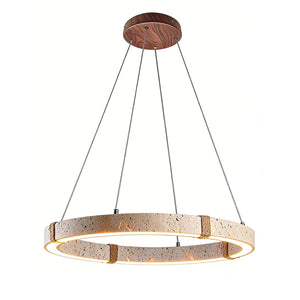 Nordic Speckled Resin Ring Lamp - Light Wood Accent | HoaiLamp