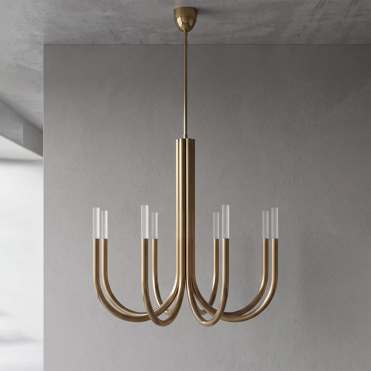 Rivelle Curved-Arm Candelabra Chandelier - view 2 | Hoailamp