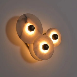 Round Alabaster Wall Lamp - Dramatic Shadow Play | HoaiLamp