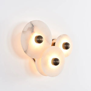 Round Alabaster Wall Lamp - Three-tier Luminous Glow | HoaiLamp