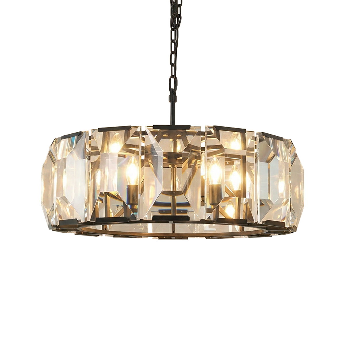 Round Crystal Calcite Chandelier