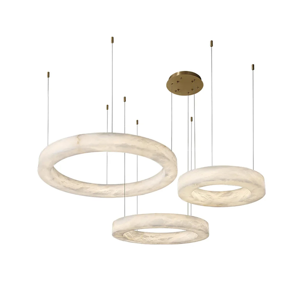 Round Ring Shaped Alabaster Chandelier