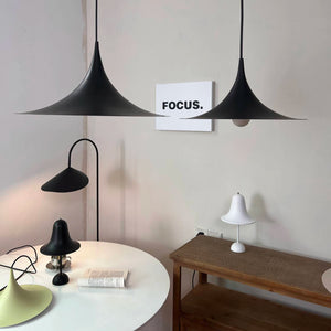 Sami Trumpet Pendant Light - Modern Showroom Double Matte Black Combo | HoaiLamp